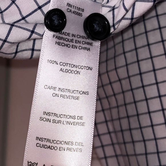 Michael Kors Mini Windowpane Dress Shirt, White XL - Picture 5 of 5